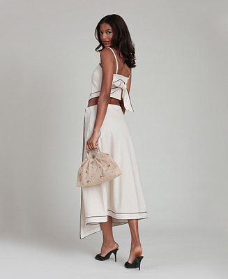Women's Asymmetric Faux Wrap Midi Skirt | Macy's