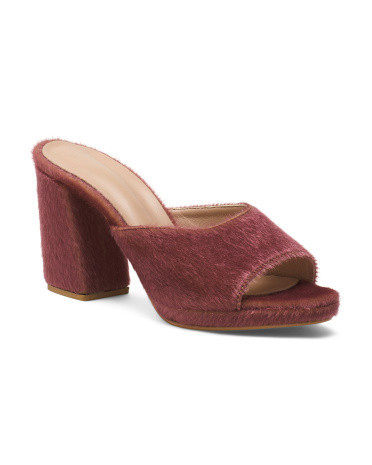 Faux Fur Open Toe Moscow Mules For Women | TJ Maxx