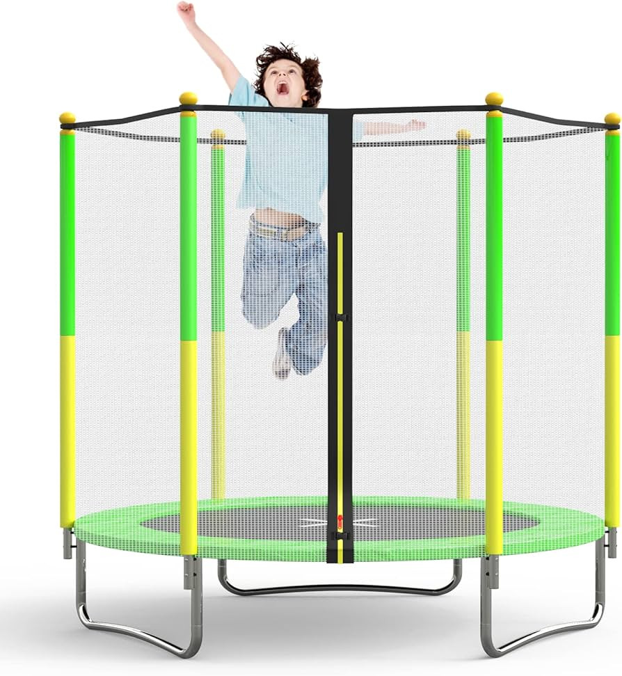 SKOK 5FT Trampoline for Kids, 60’’ Trampoline with Enclosure Net, Mini Indoor/Outdoor Trampol... | Amazon (US)