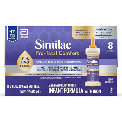 Similac Pro-Total Comfort Ready to Feed Infant Formula Bottles - 2 fl oz/8ct | Target