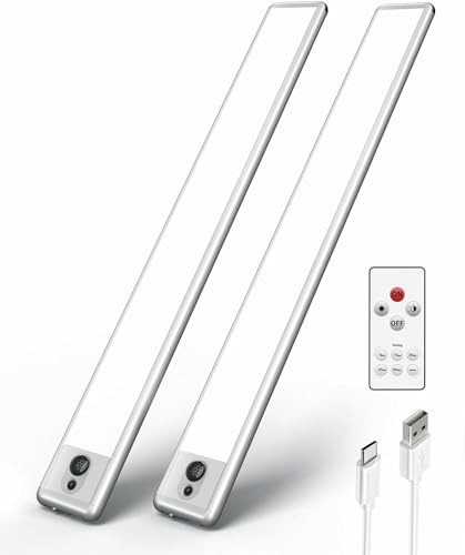 EZVALO Under Cabinet Lights,72 LED Under Cabinet Lighting Wireless Night Light, Battery Powered 5300K with Remote Control Under Counter Lights for Kitchen,Cabinet,Bedroom(Cool White) 2 Pack | Amazon (US)