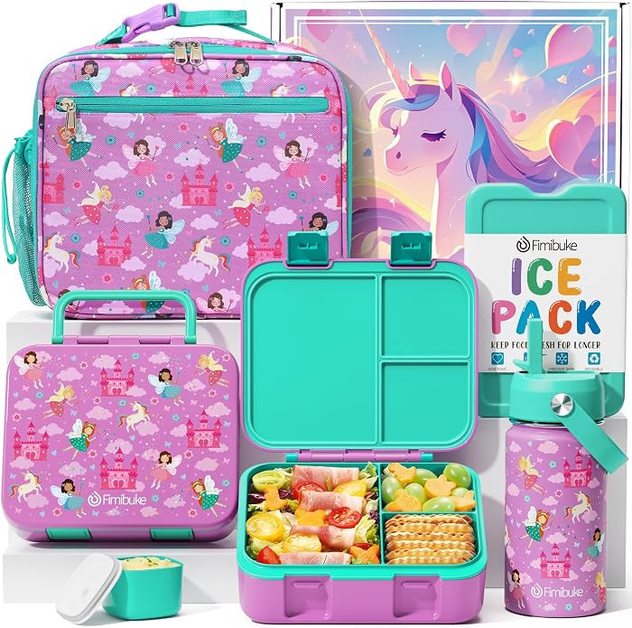 Fimibuke Bento Lunch Box for Kids - Toddler Snack Bento Box Container with 3 Compartments, Stainl... | Amazon (US)