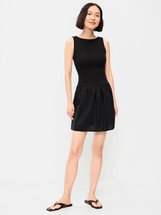 Mixed Media Drop-Waist Mini Dress | Old Navy (US)