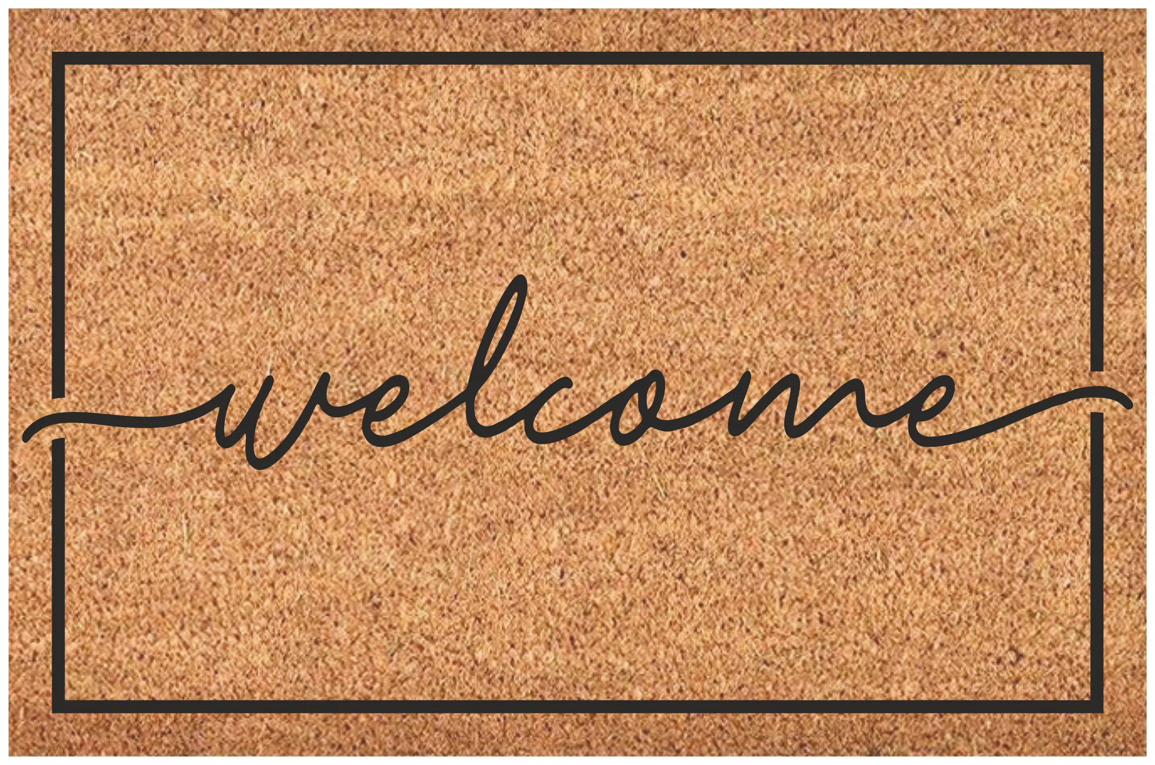 Lowe's 23-in x 35-in Natural/Black Non-Slip Grip Indoor Welcome Door Mat one_size | AN 1195 23X35 | Lowe's