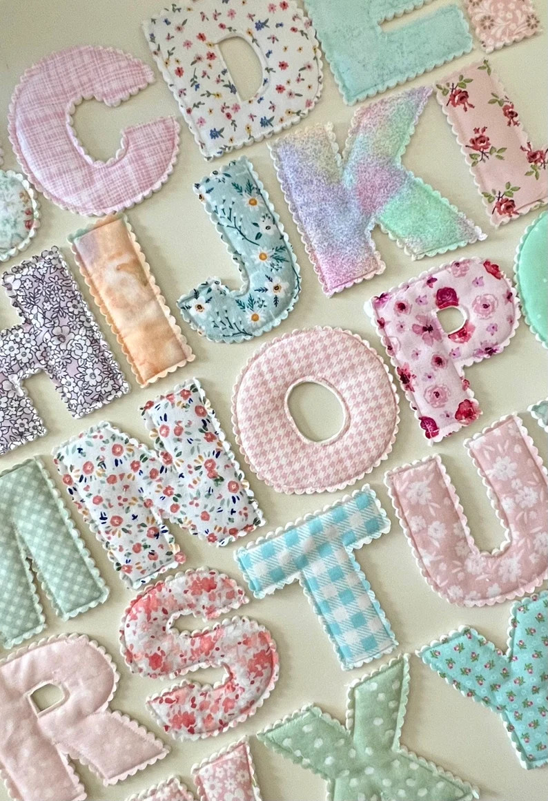 Fabric Alphabet Learning Set: Quilted Pastel ABCs | Etsy (US)