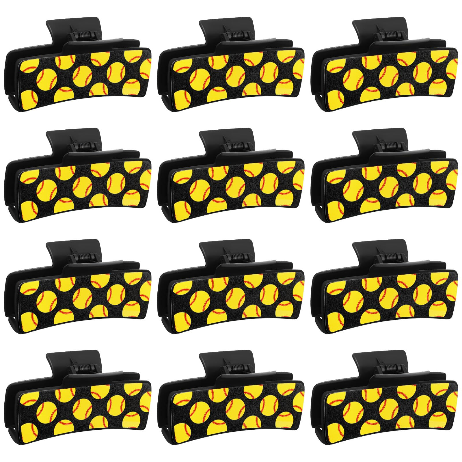 Rectangle Hair Clips - 12 Pcs Large Softball Hair Accessories for Girls, Women Players, and Team ... | Amazon (US)