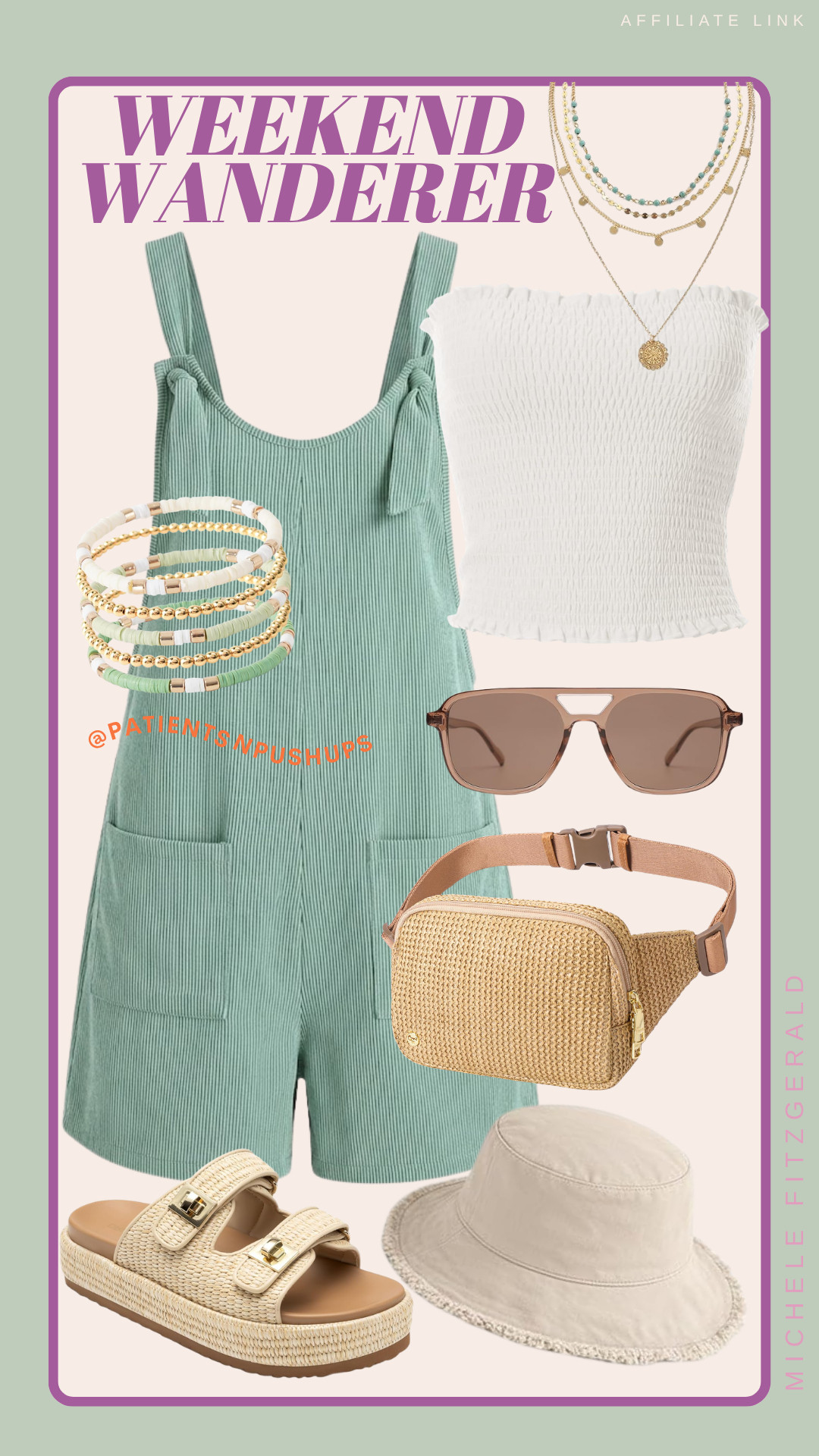 Weekend vibes are on point with this jumpsuit and accessories combo. The boho bracelets and hat add a touch of style, perfect for a day out. Don't forget the comfy sandals and chic bag!

#WeekendOutfit #BohoChic #SummerStyle #AmazonFinds 

 #LTKdayinmylife #LTKootd #LTKfitnessgoals