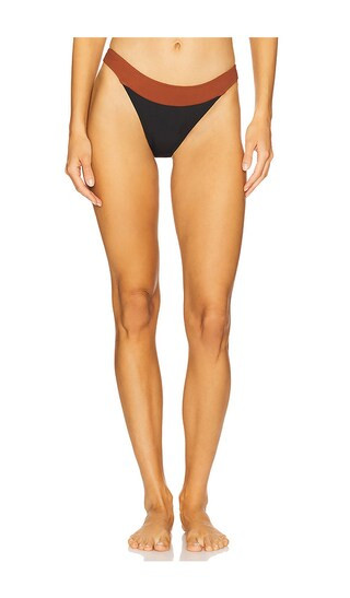 Brett Bikini Bottom in Black & Cognac | Revolve Clothing (Global)