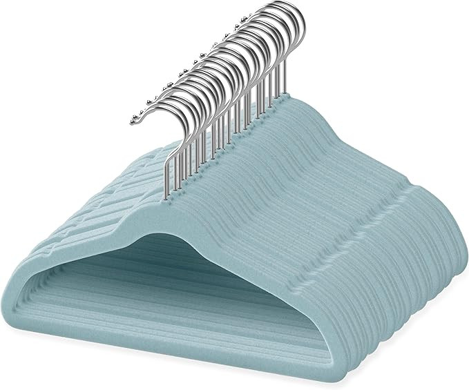 50 Pack Premium Baby Velvet Hangers (Blue) - 11.8" Inches Non-Slip, Ultra-Slim & Space-Saving Tod... | Amazon (US)