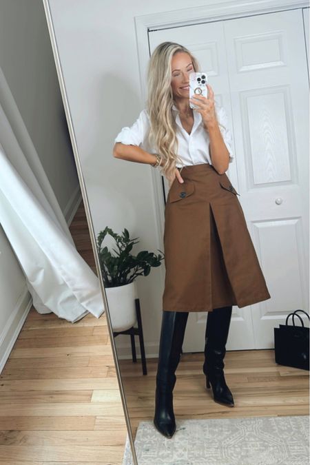 Winter work wear (*brown skirt runs big, recommend sizing down one size!)

#LTKworkwear