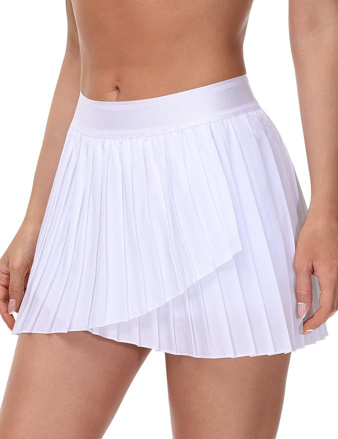 UrKeuf Women's Pleated Tennis Skirts with Pockets Flowy Athletic Golf Cute Casual Skater Skirts S... | Amazon (US)