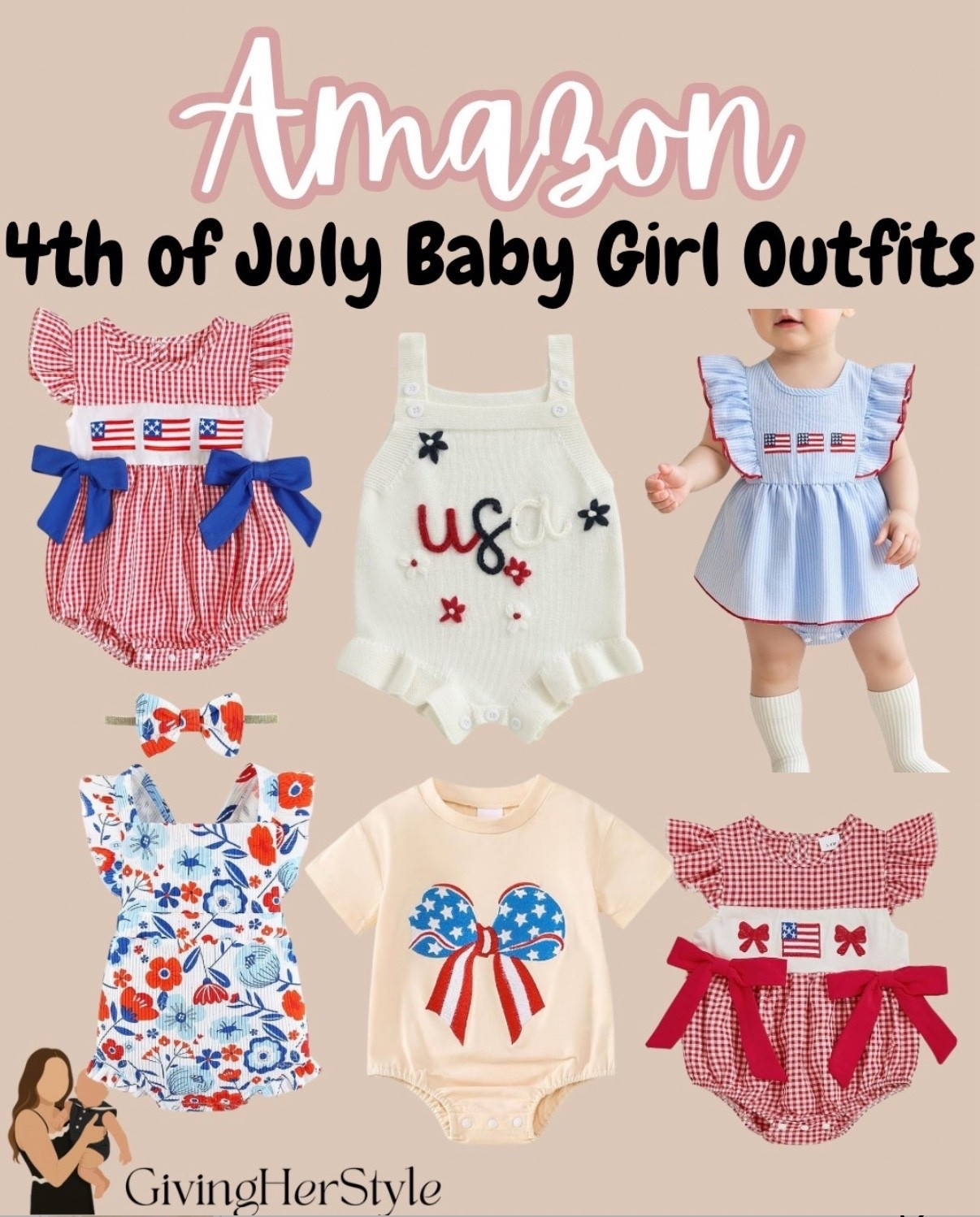 Baby girl outfits from Amazon for the 4th of July 
Summer outfits for kids, baby fashion, 4th of July, patriotic, baby style, baby girl romper, baby girl outfit, baby shower gift, amazon kids, Amazon baby, baby girl clothes, baby girl bubble, baby girl dress

#LTKKids #LTKBaby #LTKSummerEdit