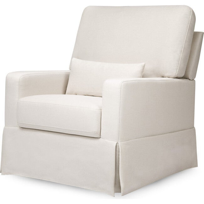 Namesake | Crawford Pillowback Comfort Swivel Glider, Performance Cream Eco-Weave | Maisonette | Maisonette