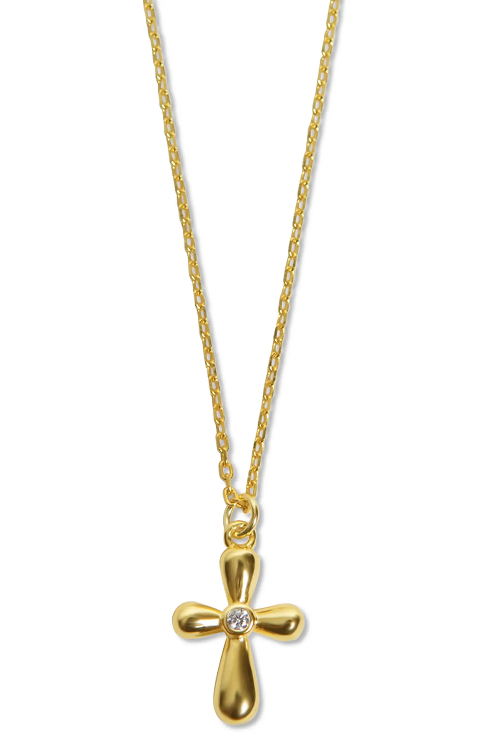 Argento Vivo Sterling Silver Stone Center Cross Pendant Sterling Silver Necklace | Nordstrom | Nordstrom