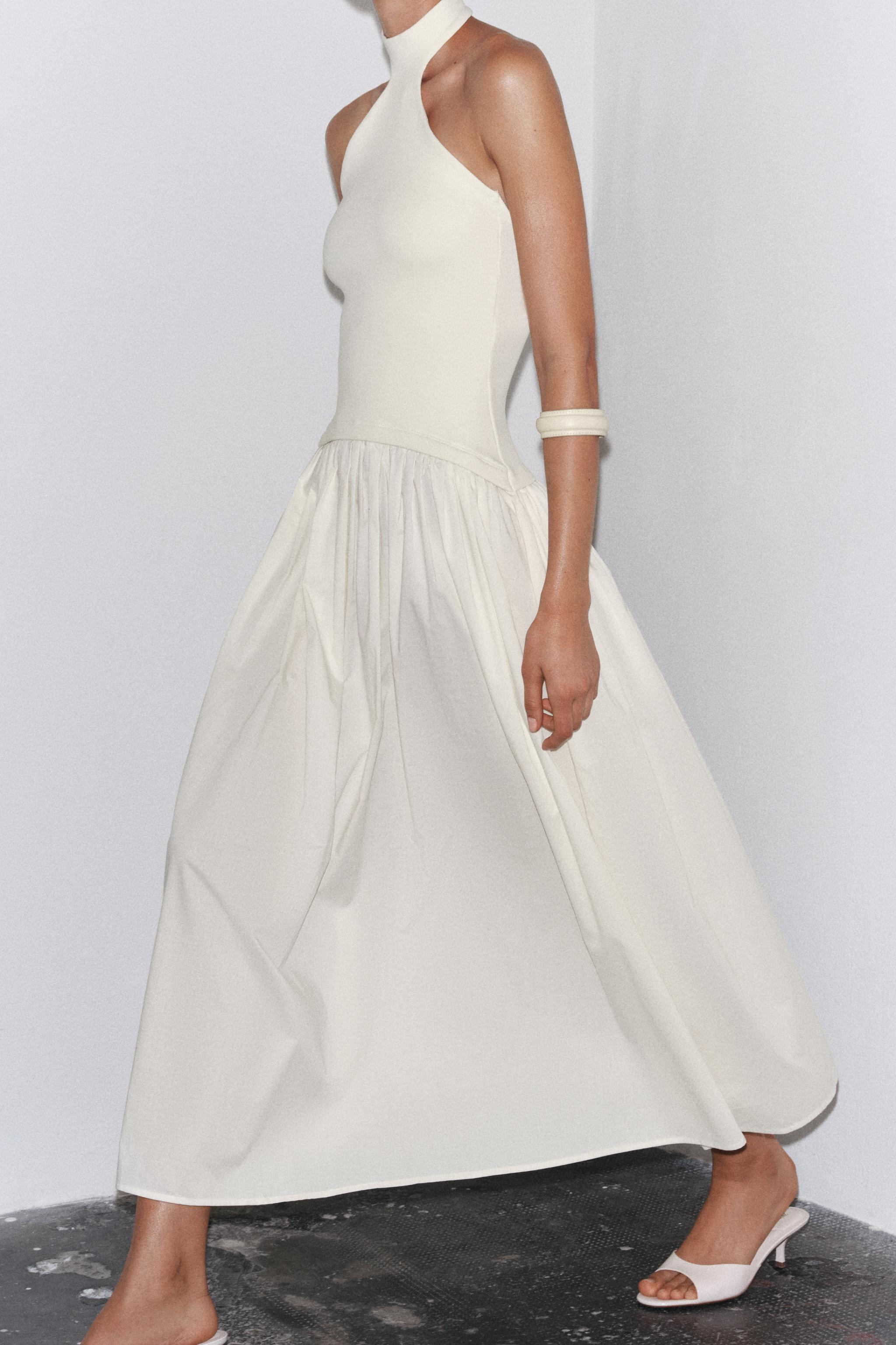 HALTERNECK DRESS WITH MATCHING DETAIL | Zara UK