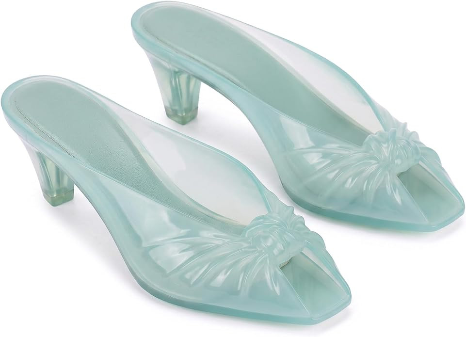 Jelly Sandals for Women Slip On Jelly Kitten Heels Cute Low Slides Heels | Amazon (US)