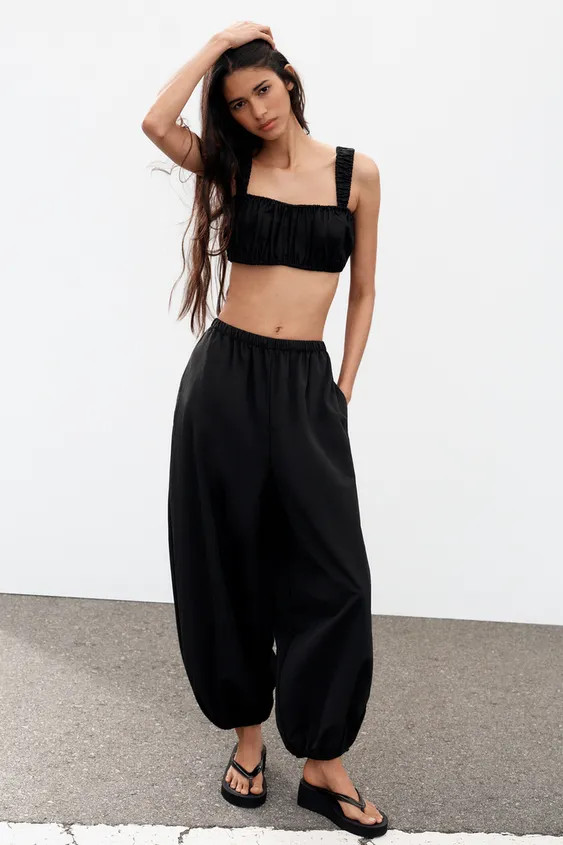 NYLON SAROUEL TROUSERS | Zara UK