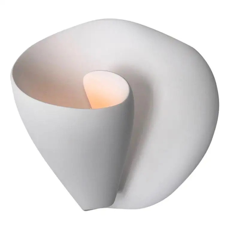 Tulip Contemporary Wall Sconce, Wall Light in White Plaster, Hannah Woodhouse | 1stDibs