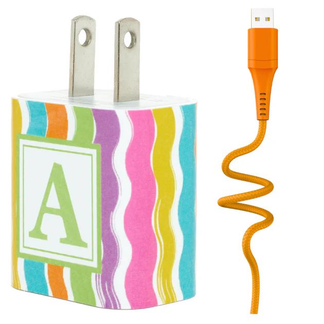 Squiggles Phone Charger Letter Set | Classy Chargers
