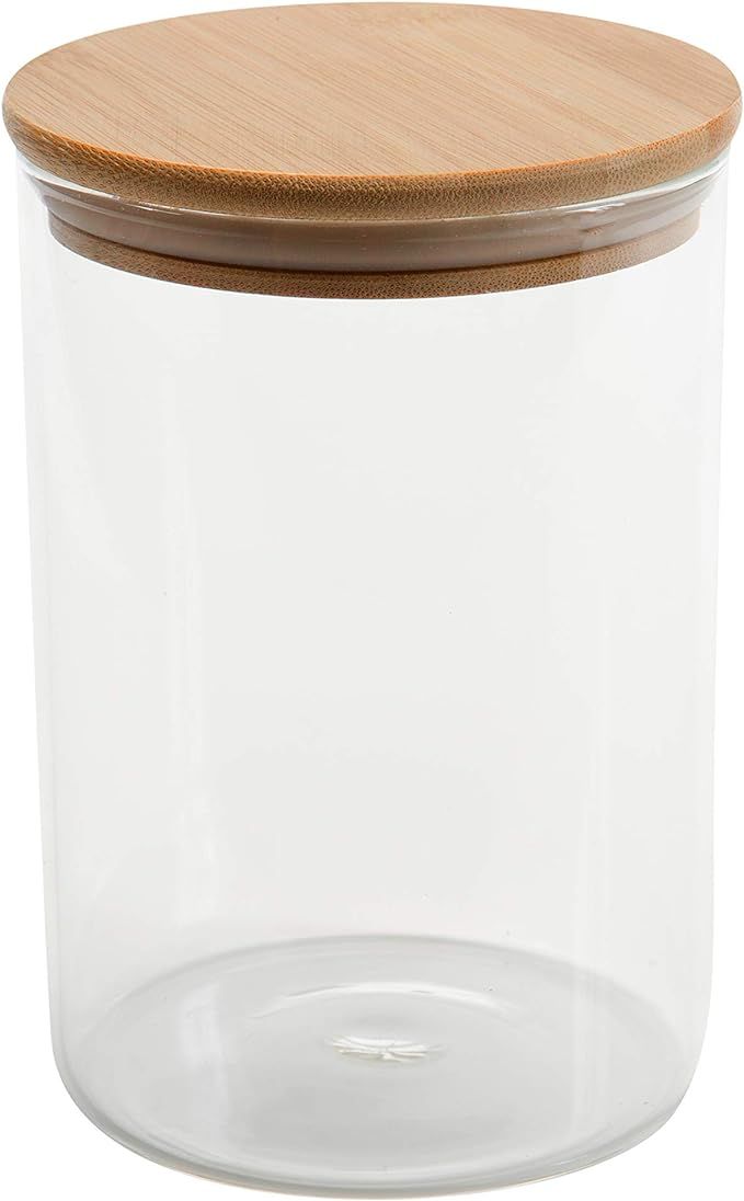 Kitchen Details Round Glass Jar | 1 Liter | Bamboo Airtight Seal Lid | Wide Mouth | Food Storage ... | Amazon (US)