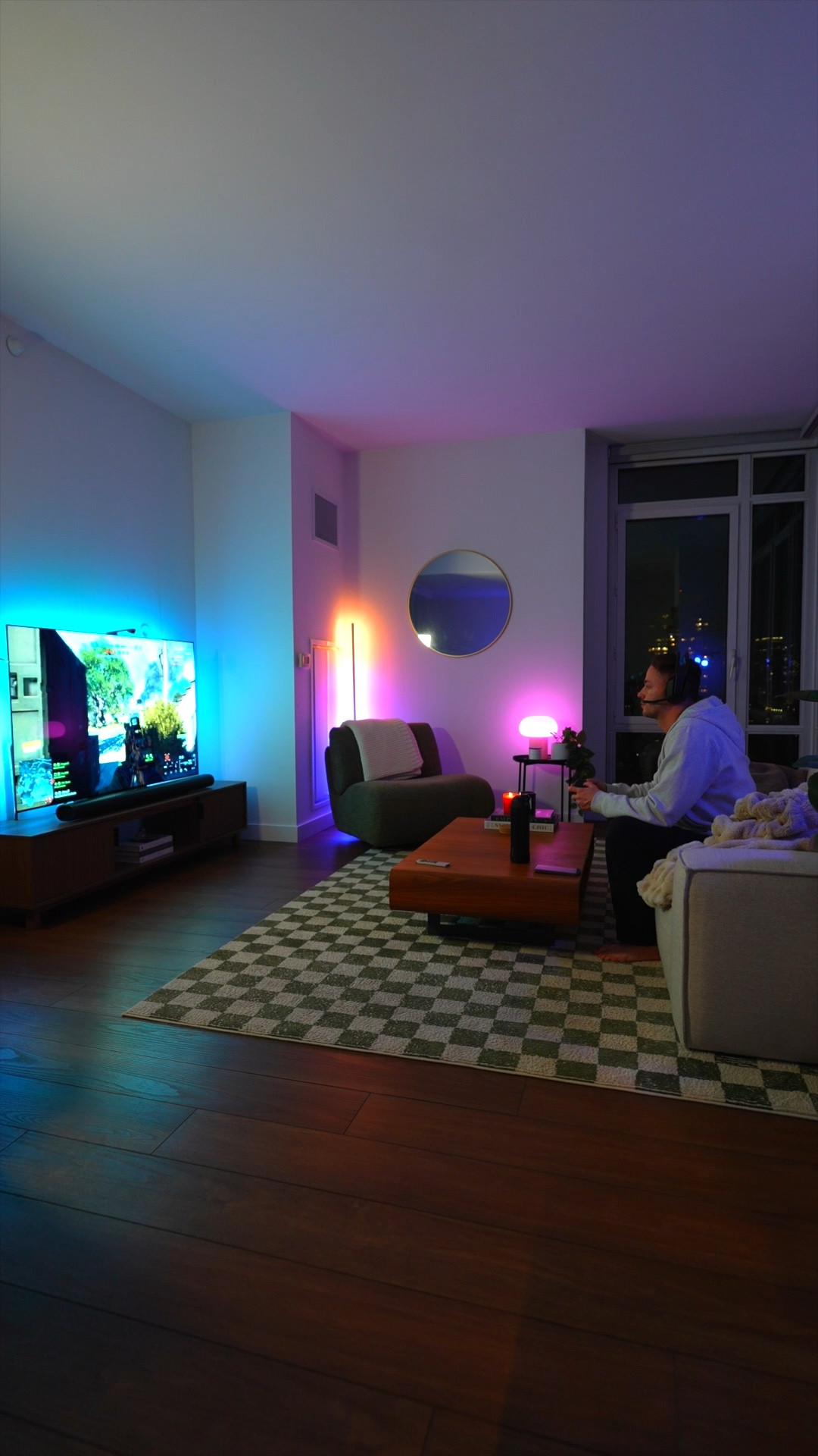 Apartment lighting upgrade!! The lights I use are Philips hue (because I have other products in that ecosystem) but govee is a great budget option too!!