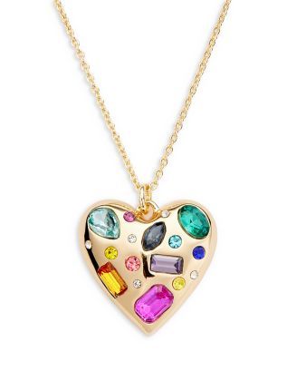 Multicolor Confetti Heart Pendant Necklace in 14K Gold Plated, 16" - 100% Exclusive | Bloomingdale's (US)