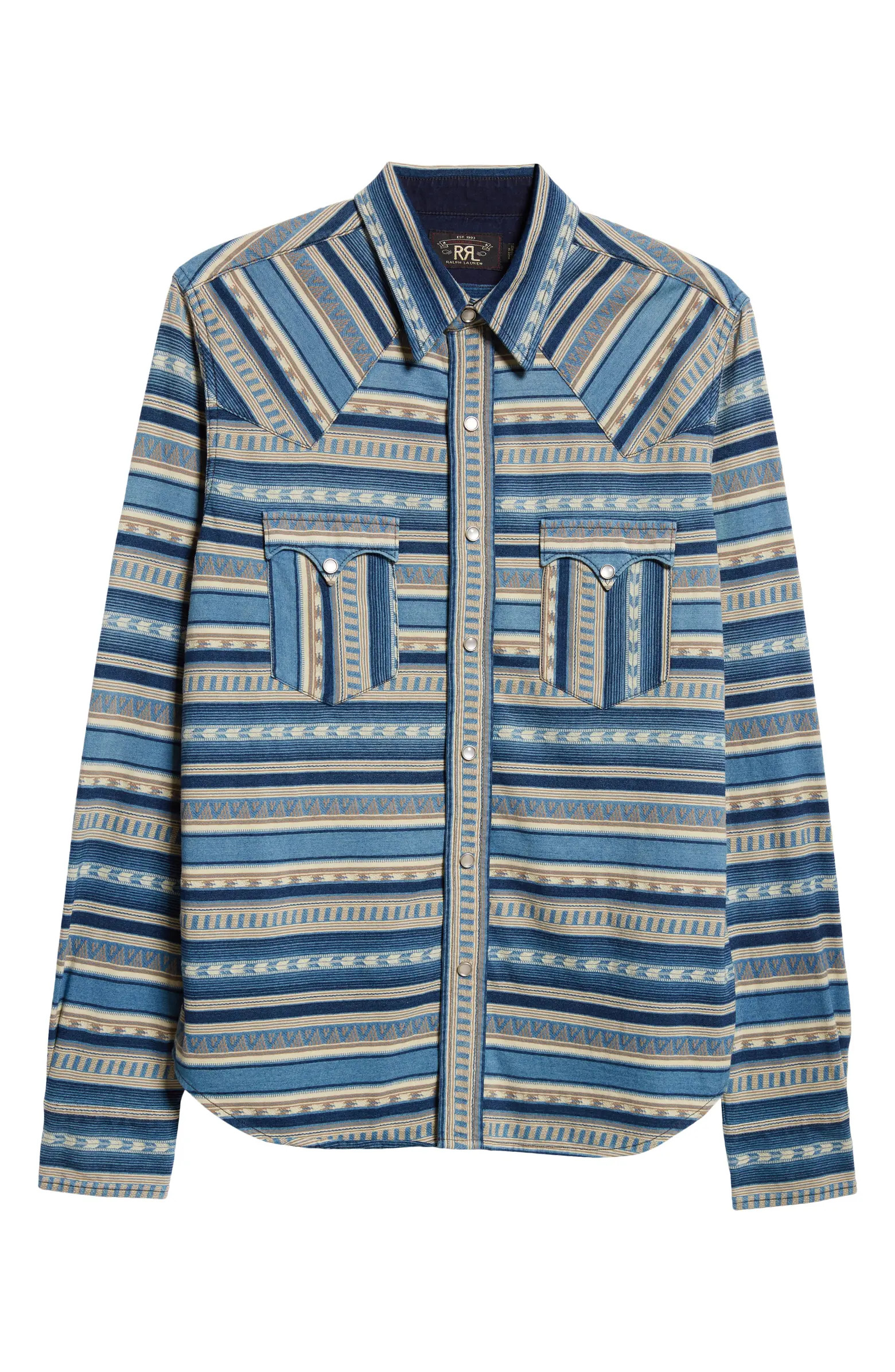 Double RL Buffalo West Geo Pattern Corduroy Snap-Up Western Shirt | Nordstrom | Nordstrom