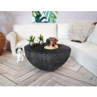 Bakari Miniature Black Wooden Drum Coffee Table | Modern Dollhouse Furniture | Etsy (US)