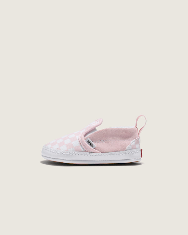 Vans Infant Slip-On V Crib Checkerboard Shoes (Checkerboard Blushing Bride Pink / True White) - 0-6 Weeks | Vans (US)