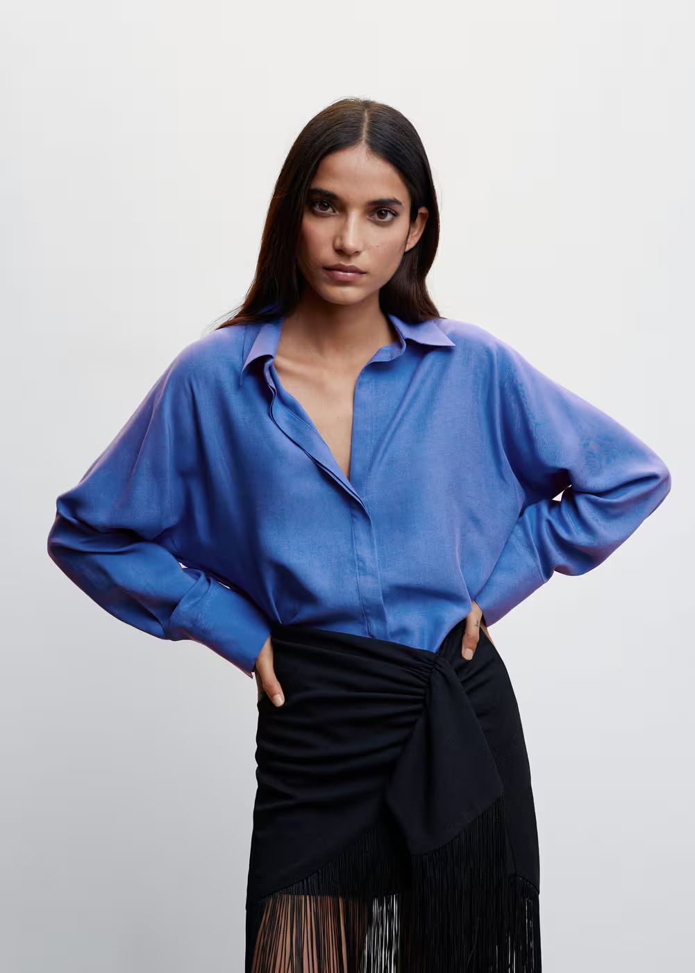 100% lyocell shirt -  Women | Mango USA | MANGO (US)