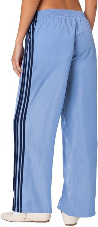 Mxiqqpltky Y2k Side Striped Sweatpants Women Casual Elastic Waist Wide Leg Track Pants Trendy Loo... | Amazon (US)