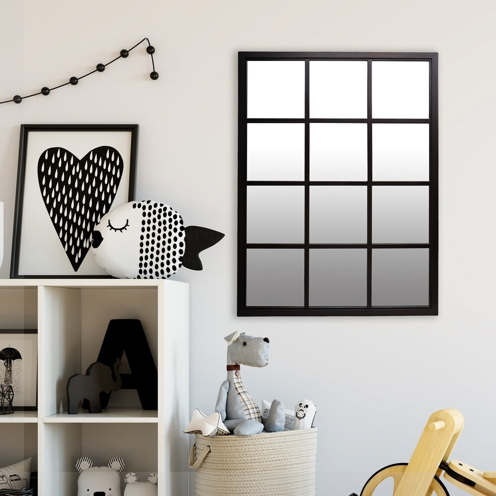23x30 Classic Black Windowpane Mirror | Bed Bath & Beyond