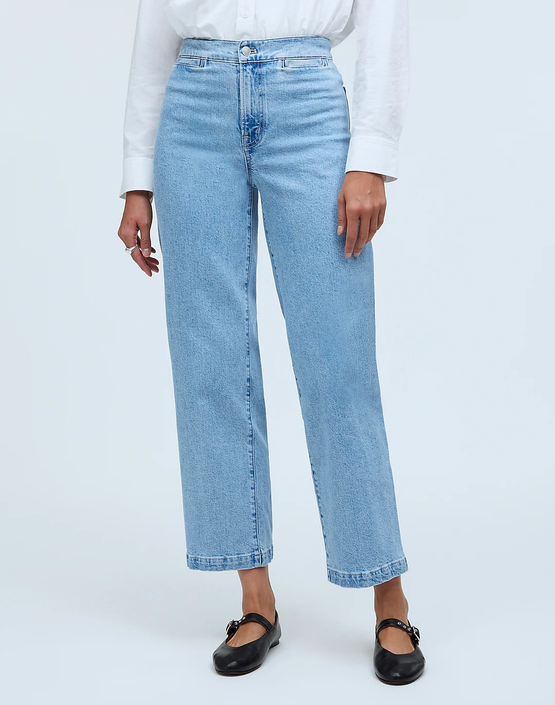 The Petite Emmett Wide-Leg Jean in Kieran Wash: Welt Pocket Edition | Madewell