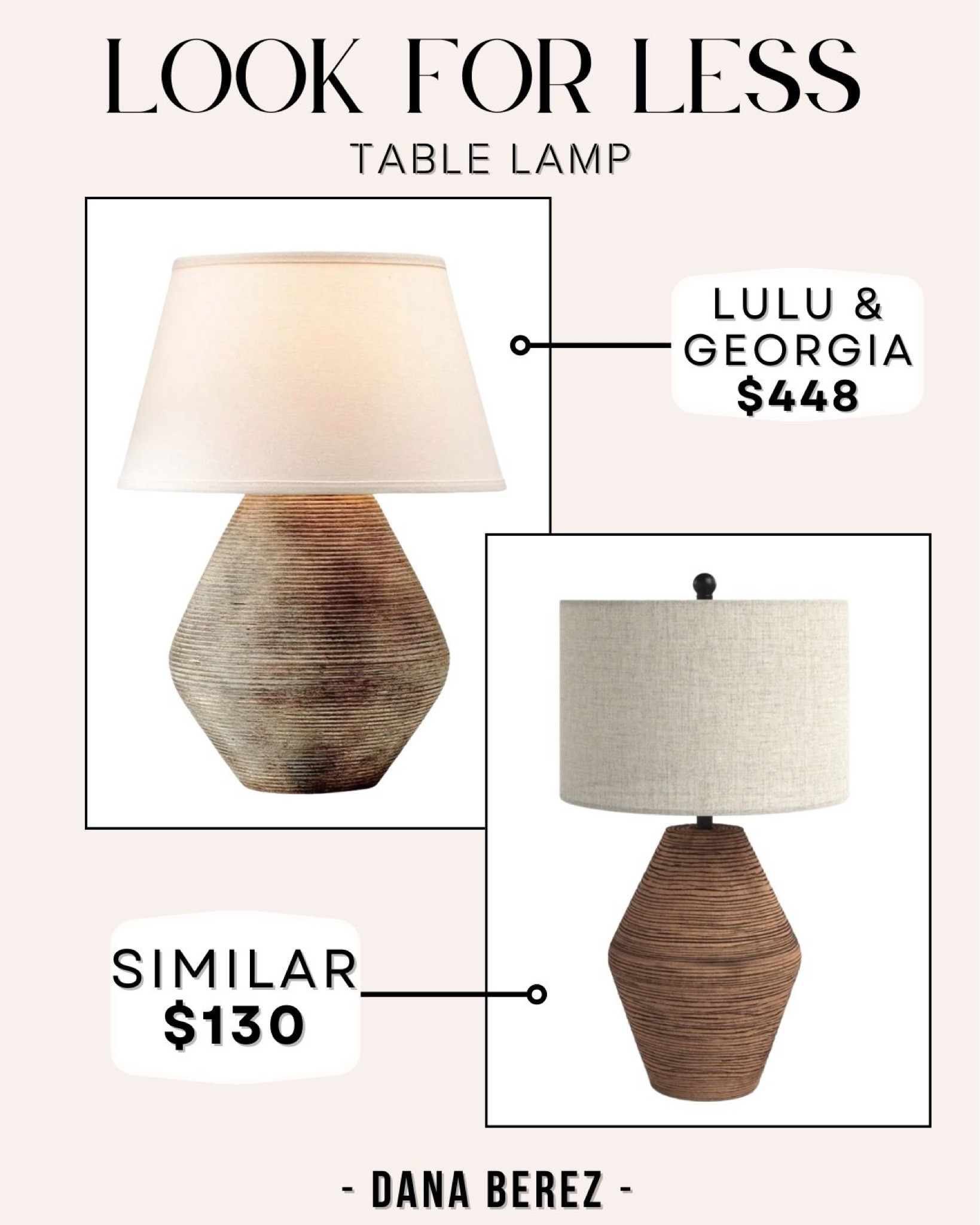 Designer table lamp for less. Ribbed table lamp #antiquetablelamp #vintagelamp #lookforless #livingroomlamp

#LTKstyletip #LTKsalealert #LTKhome