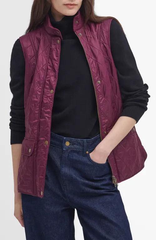 Barbour Wray Fleece Lined Vest in Black Cherry at Nordstrom, Size 10 | Nordstrom