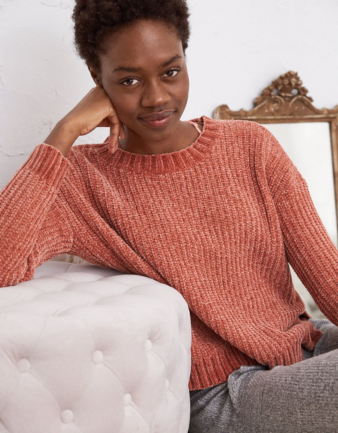 Aerie Chenille Sweater, Deep Burgundy | American Eagle Outfitters (US & CA)