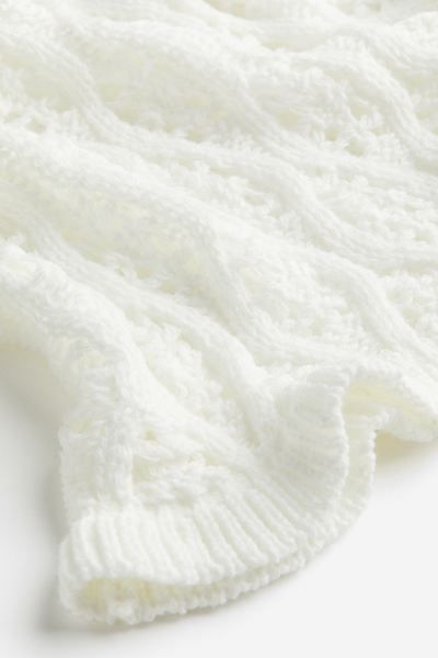 Ruffle-trimmed Pointelle-knit Sweater | H&M (US + CA)