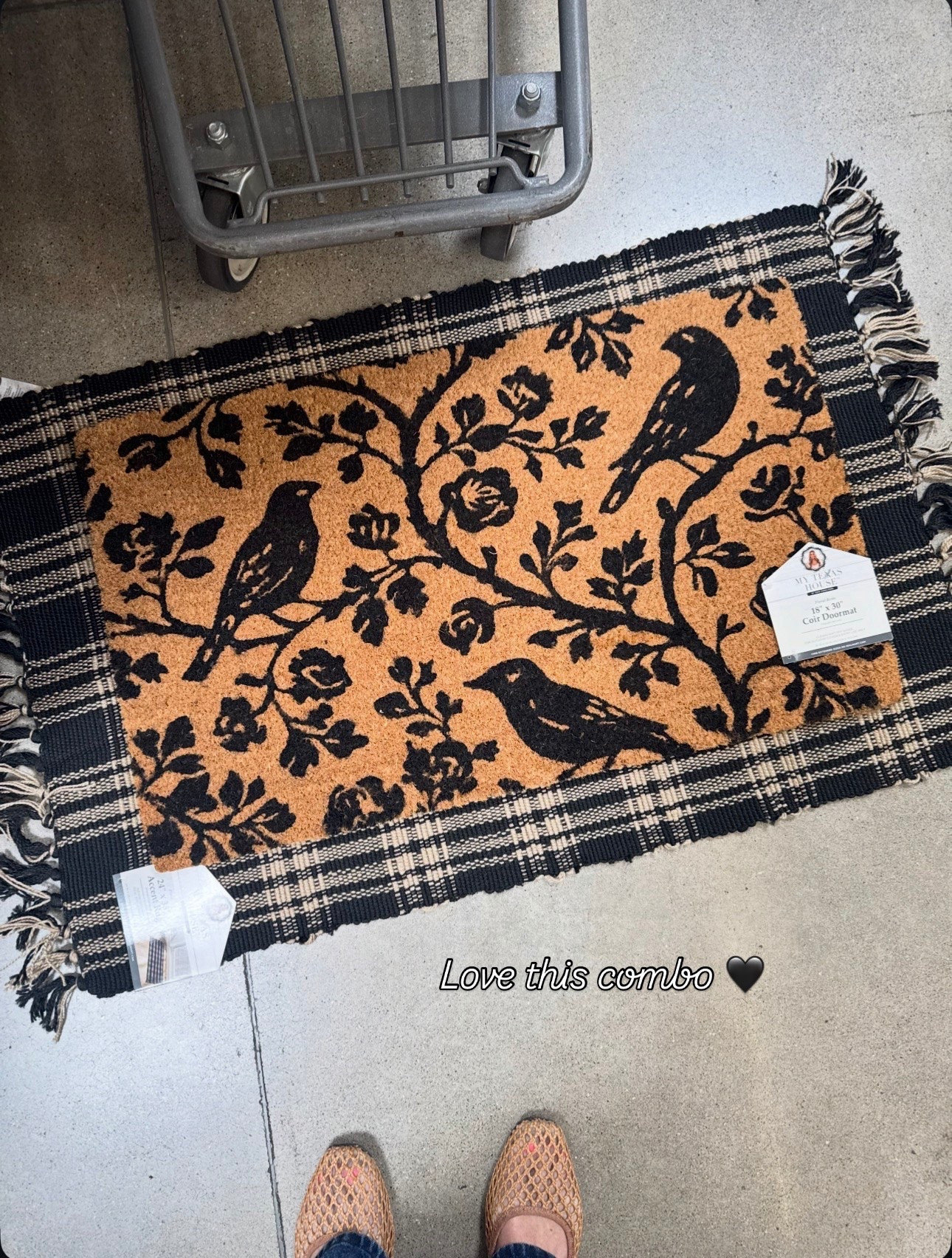 My Texas House Halloween Black Plaid Indoor/Outdoor Layering Rug, 24" x 38" / My Texas House Halloween Natural and Black Floral Bird Outdoor Coir Doormat, 18" x 30"

#LTKSeasonal #LTKHome #LTKvlog