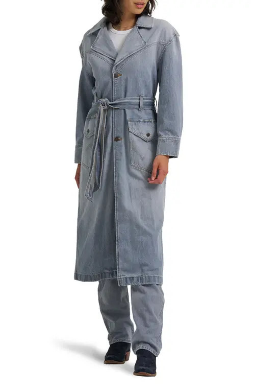 Wrangler Denim Trench Coat in Haute Haze at Nordstrom, Size Medium | Nordstrom