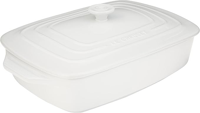 Le Creuset Stoneware Covered Rectangular Casserole, 3.5 qt. (12.5" x 8.5"), White | Amazon (US)