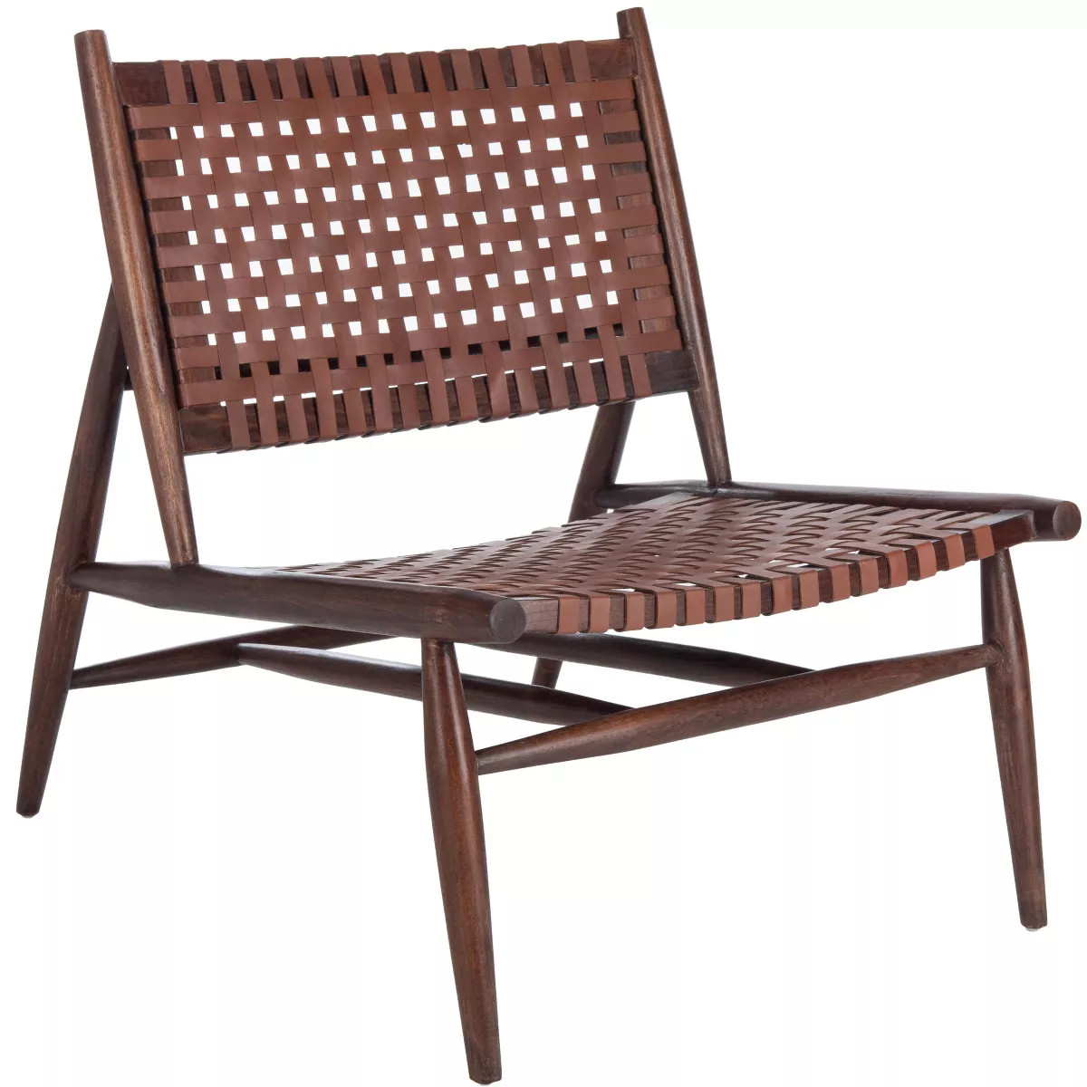 Soleil Leather Woven Accent Chair  - Safavieh | Target
