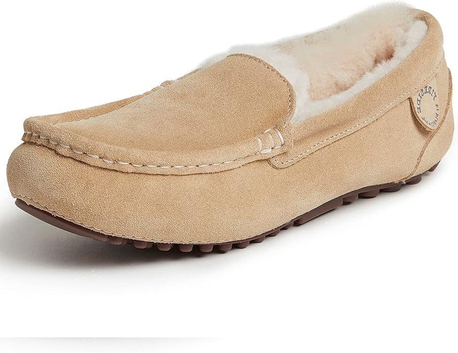 Dearfoams Women's Moccasin Slipper - Fireside Mel Indoor House Shoe with Genuine Shearling and Co... | Amazon (US)
