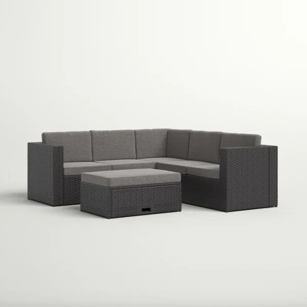 Cotswald Wicker/Rattan 5 - Person Seating Group with Cushions | Wayfair North America