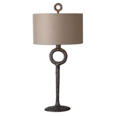 Uttermost Ferro Rust Table Lamp in Bronze with Fabric Shade | Bed Bath & Beyond | Bed Bath & Beyond