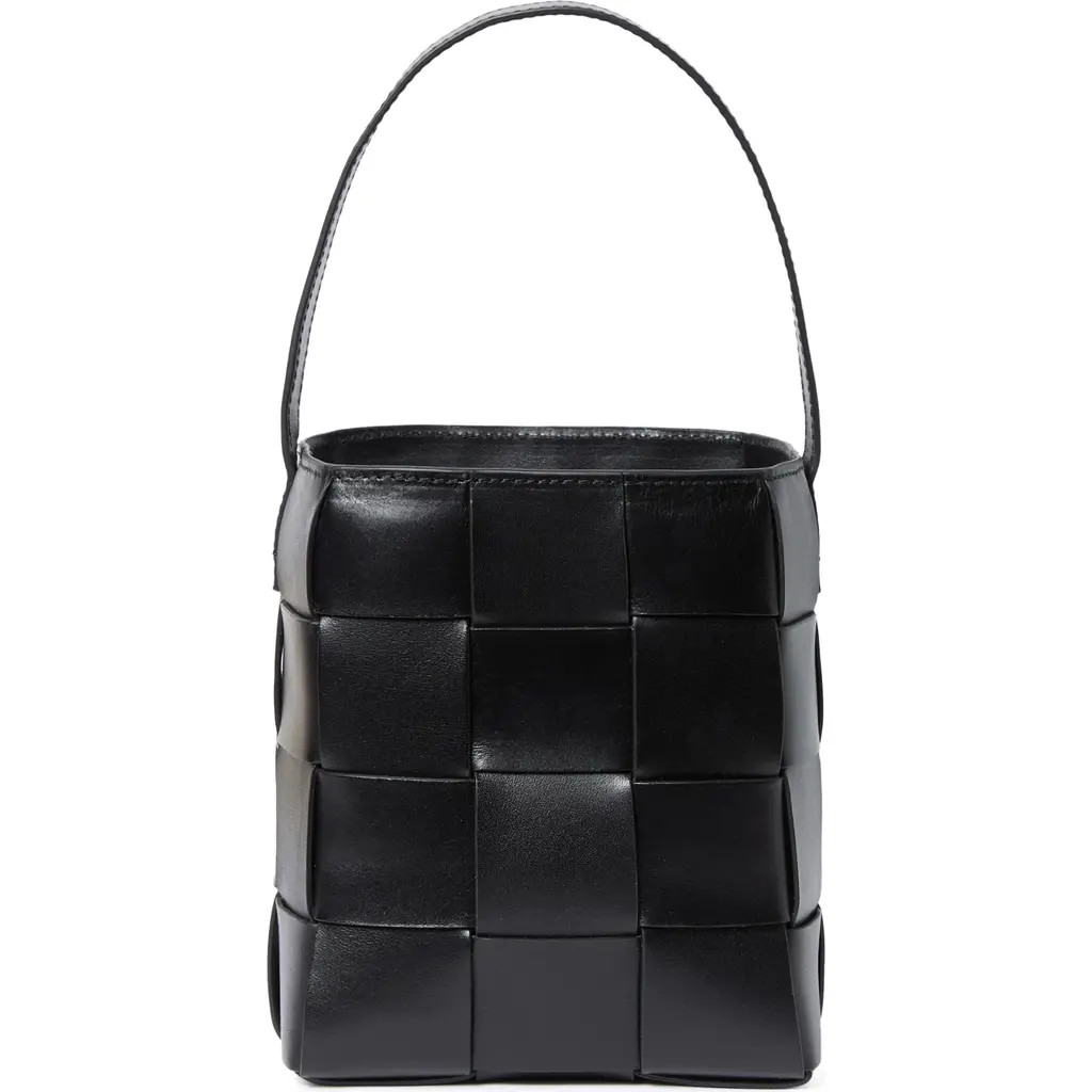 Loeffler Randall Laith Woven Leather Bucket Bag in Black at Nordstrom, Size One Size Oz | Nordstrom