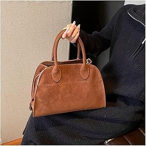 Row Margaux Bag Suede Tote Bag for Women Casual Work Tote Top-handle Bag Leather Bag Retro Crossb... | Amazon (CA)