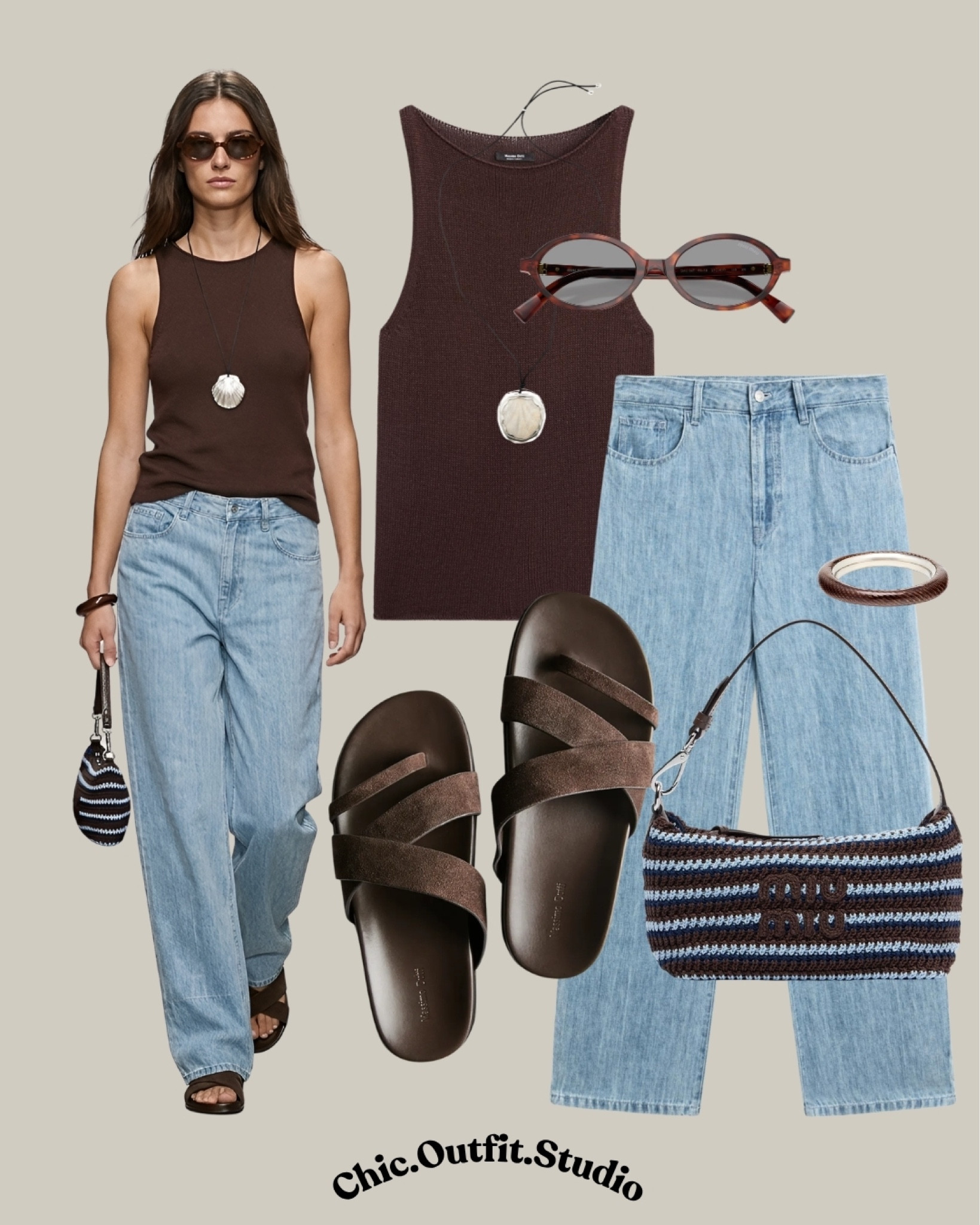 Chocolate Brown Tank & Relaxed Linen Jeans

✨A fitted chocolate brown tank top paired with relaxed light wash jeans creates a timeless casual summer outfit with a minimalist aesthetic. Styled with dark brown slides and a woven striped bag, this outfit feels understated yet polished for everyday errands, coffee dates, casual dinners, or travel days. Neutral earthy tones always make simple summer outfits feel richer and more elevated.
✨Tags: brown tank top outfit, relaxed jeans outfit women, minimalist summer outfit, casual chic outfit idea, neutral summer style, effortless denim outfit, everyday elevated basics, Scandinavian inspired outfit, clean casual fashion, chocolate brown outfit women

#LTKjeans #LTKsummer #LTKshoes