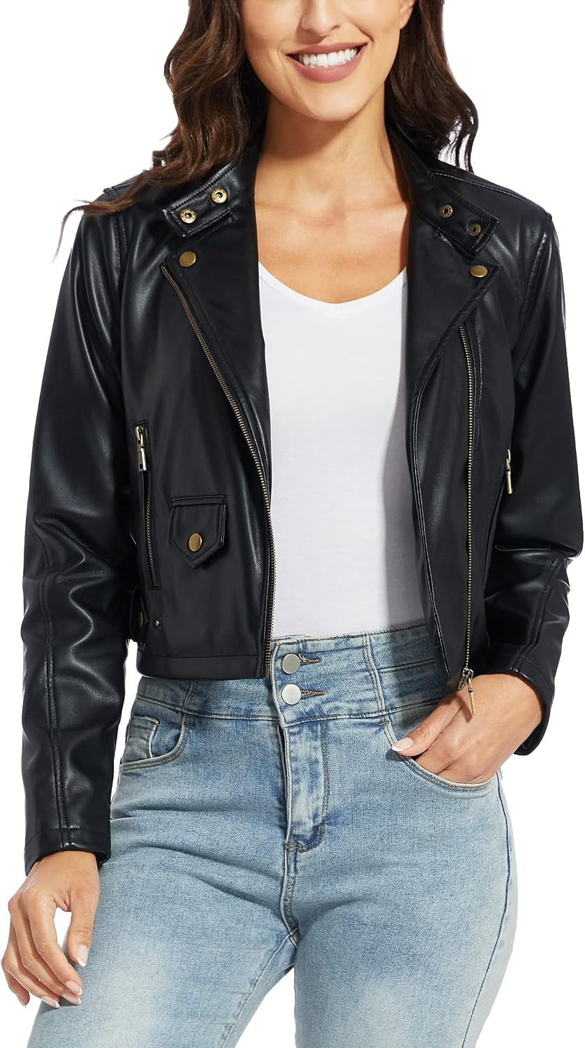 Women's Faux Leather Motorcycle Jacket | Amazon (US)