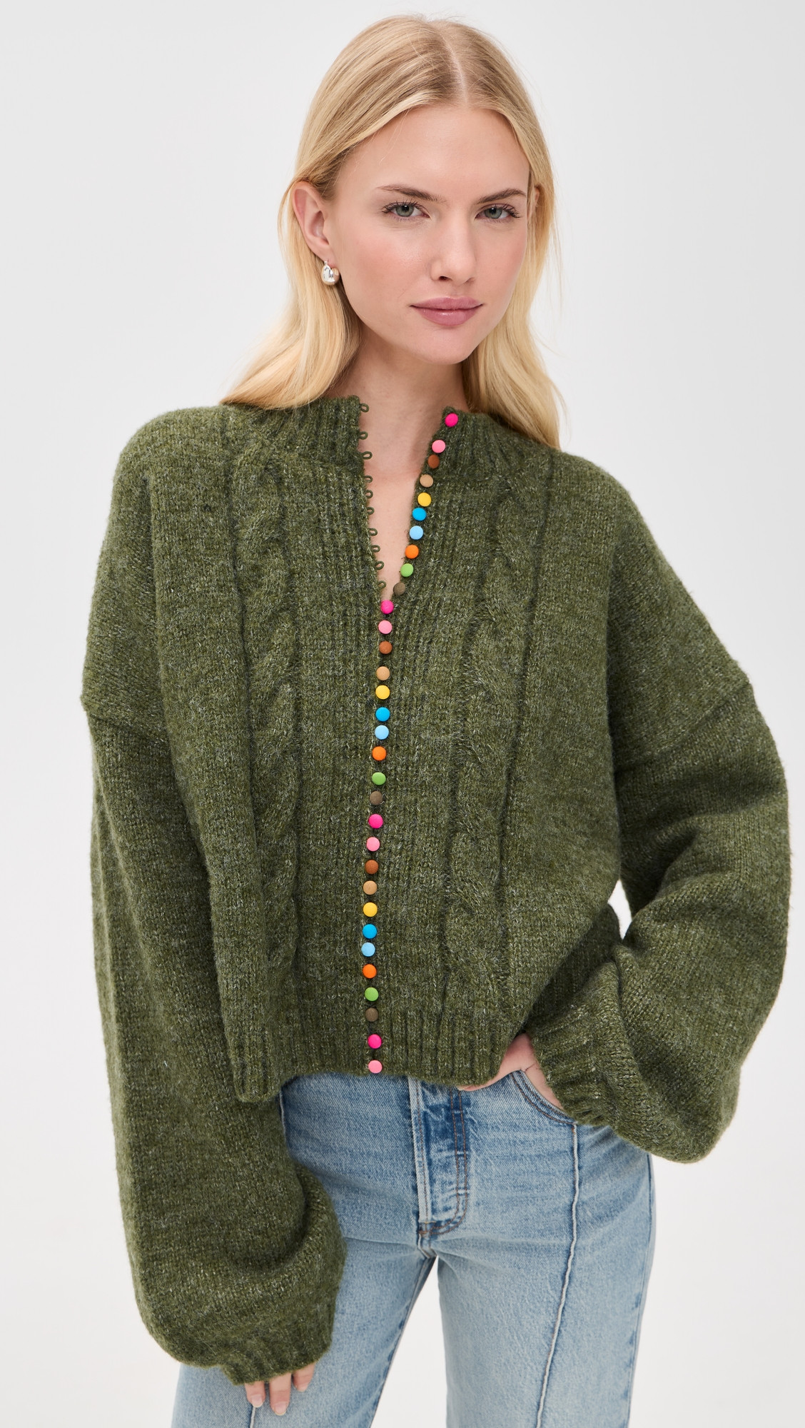 Lisa Says Gah Canonbury Cardigan Hunter Green M/L | Shopbop