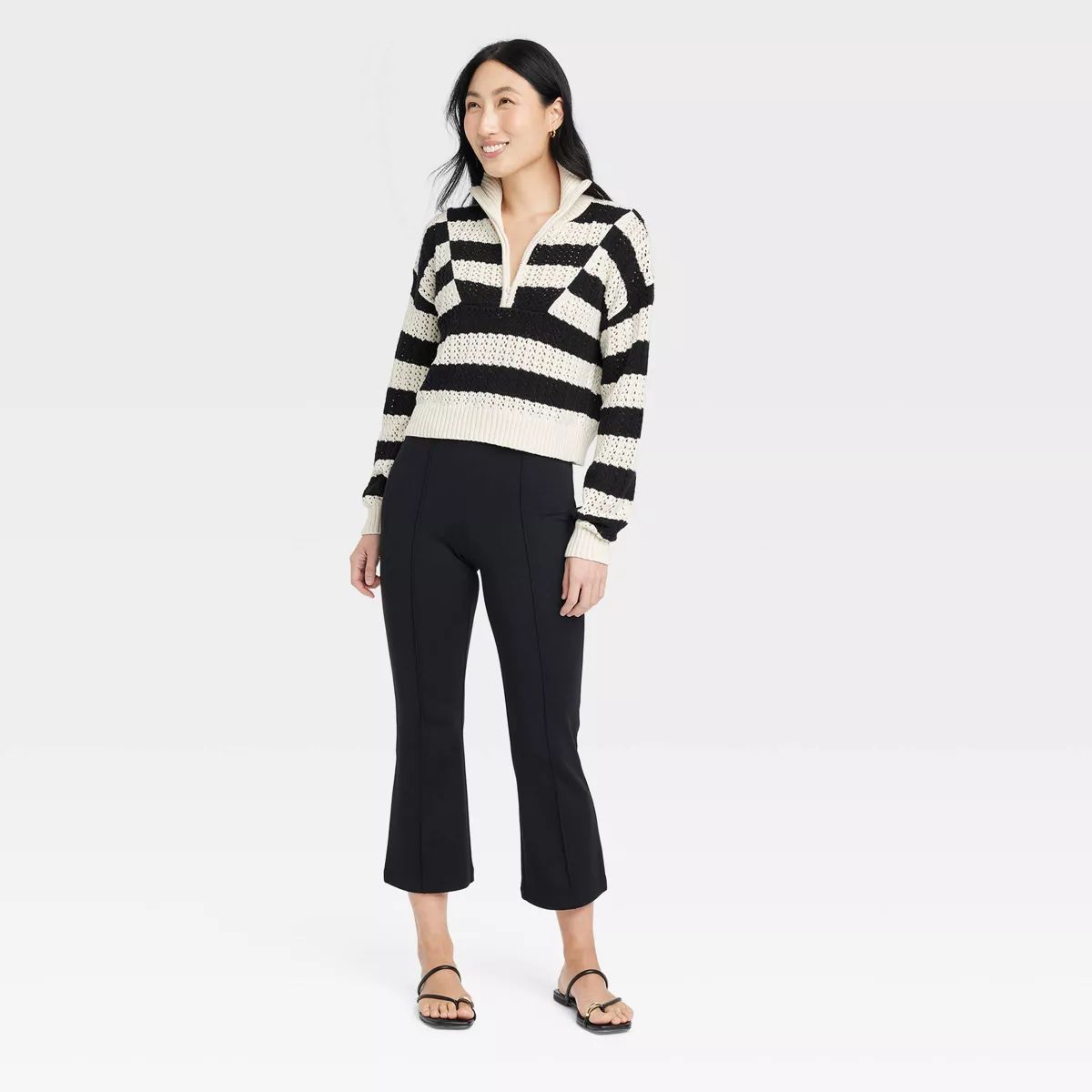 Women's Quarter Zip Mock Turtleneck Pullover Sweater - A New Day™ | Target